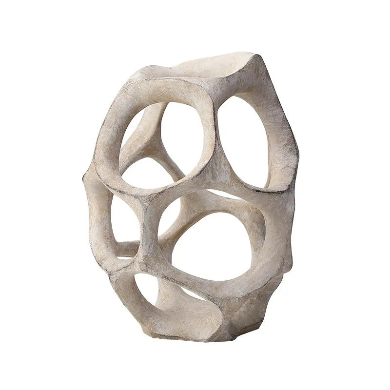 

New Chinese style wabi sabi abstract hollow ball art ornament exhibition hall villa entrance bookcase home