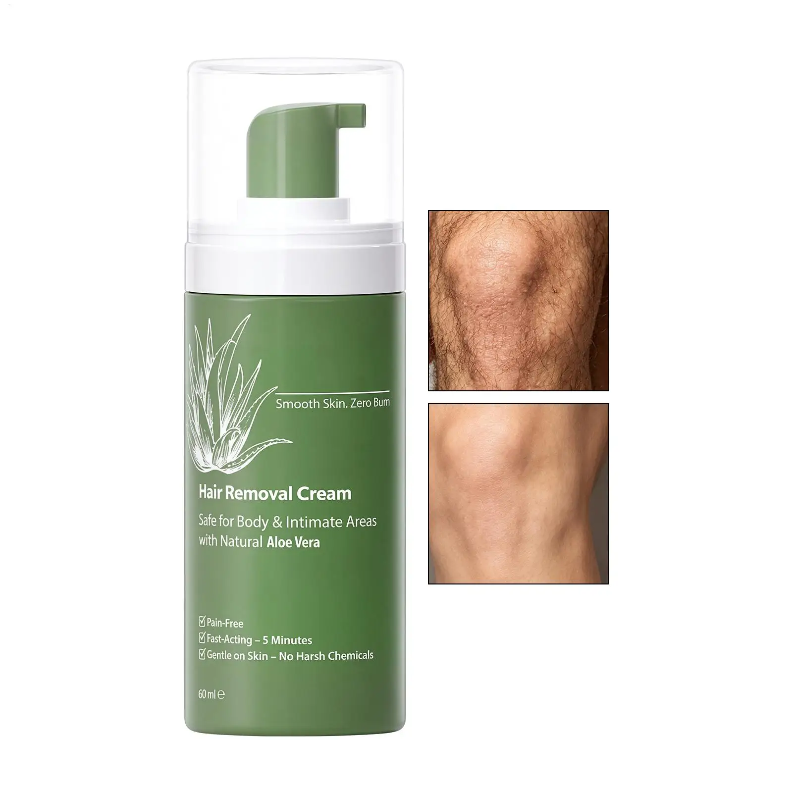 Hair Removal Spray 60ml Moisturizing Lightweight Refreshing Cream Hair Remover mousse for Body Skin Chin Leg Home Beauty Women