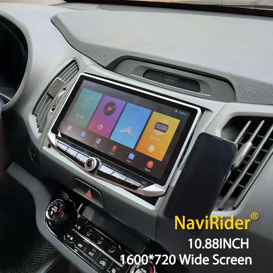 راديو السيارة لكيا سبورتاج R 2010 2016 أندرويد 14 CarplayQled شاشة 10.88 بوصة مشغل فيديو الوسائط المتعددة رئيس وحدة نافي نظام تحديد المواقع 2din