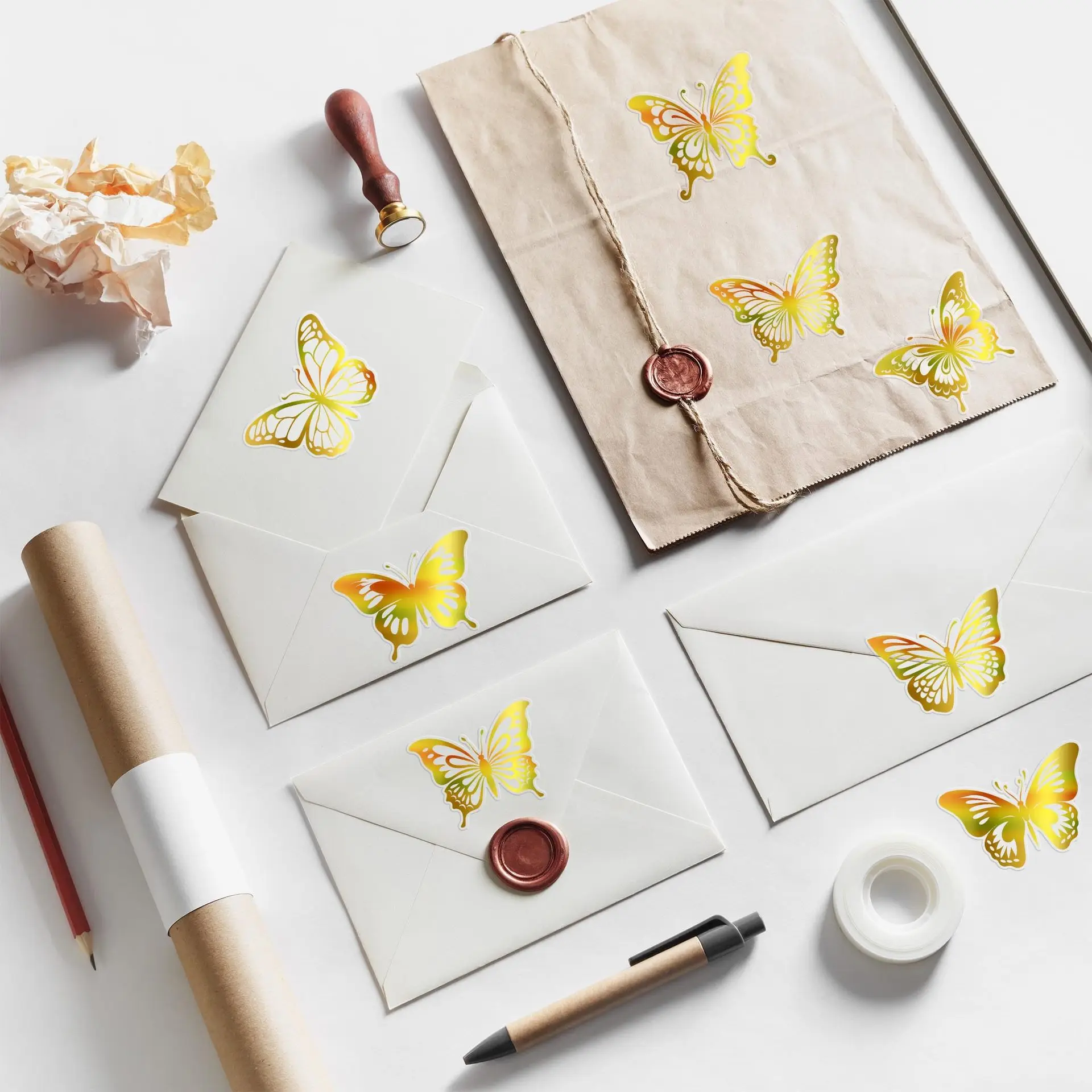Stationery Sticker Butterfly Stickers For Phone Baking Labels Gifts