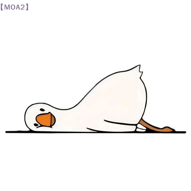 【MO2】Cartoon Decorative Sticker Featuring A Small White Goose Lying On Its Side With Its Face Down Suitable For Decorating Car