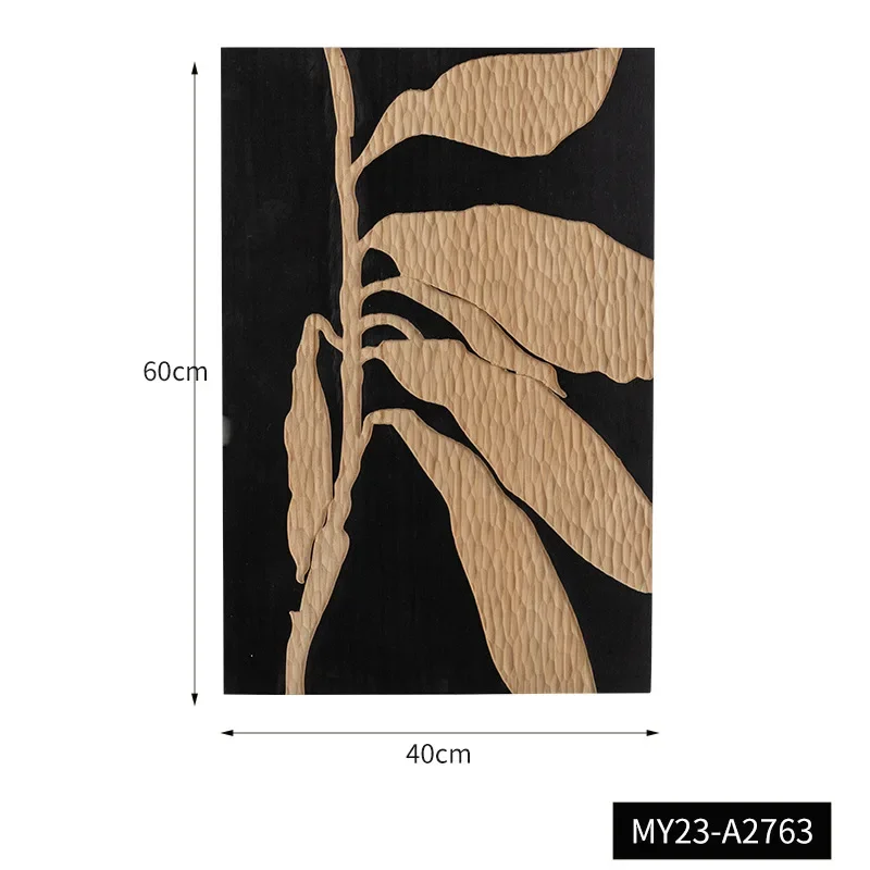 Solid wood carving paintings on the background wall of the homestay, medieval restaurant wall decoration