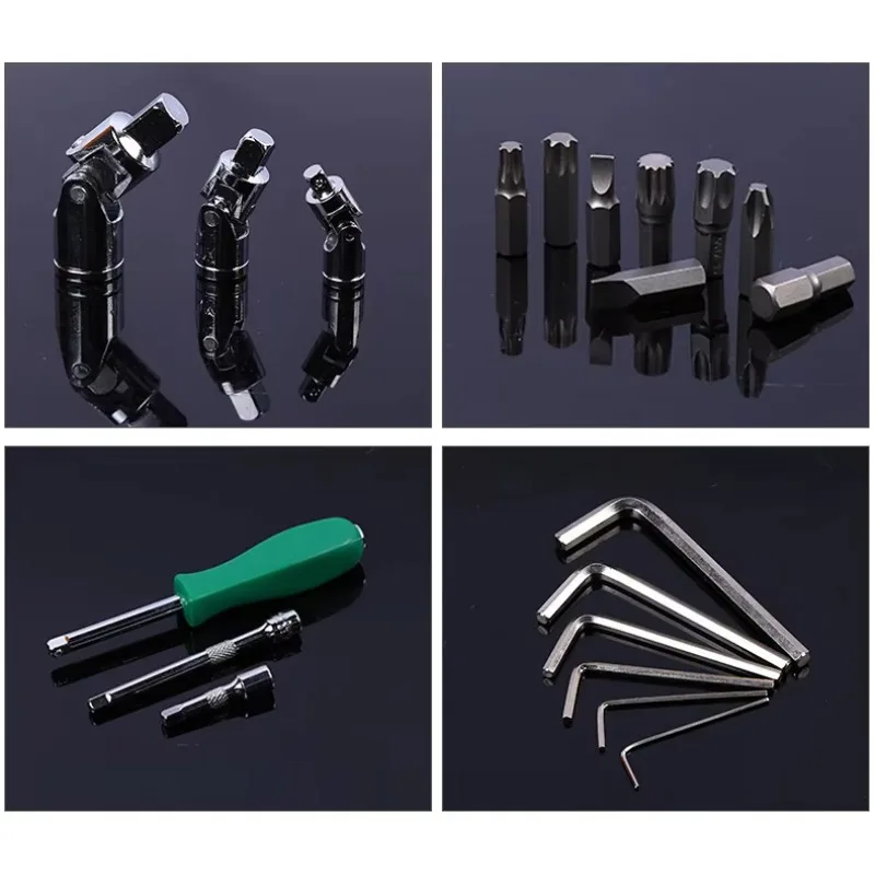 Set di utensili manuali per hardware con prese da 216 pezzi Set di bussole per chiavi a cricchetto per veicoli di riparazione automatica