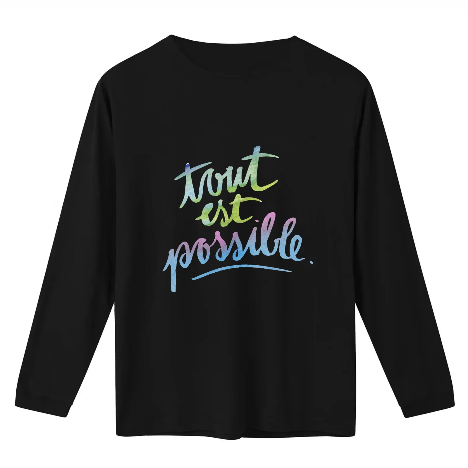 Calligraphy: tout est possible T-Shirt Summer Casual Cotton Tee Oversized Streetwear Tops Vintage Graphic Print 100% Cotton