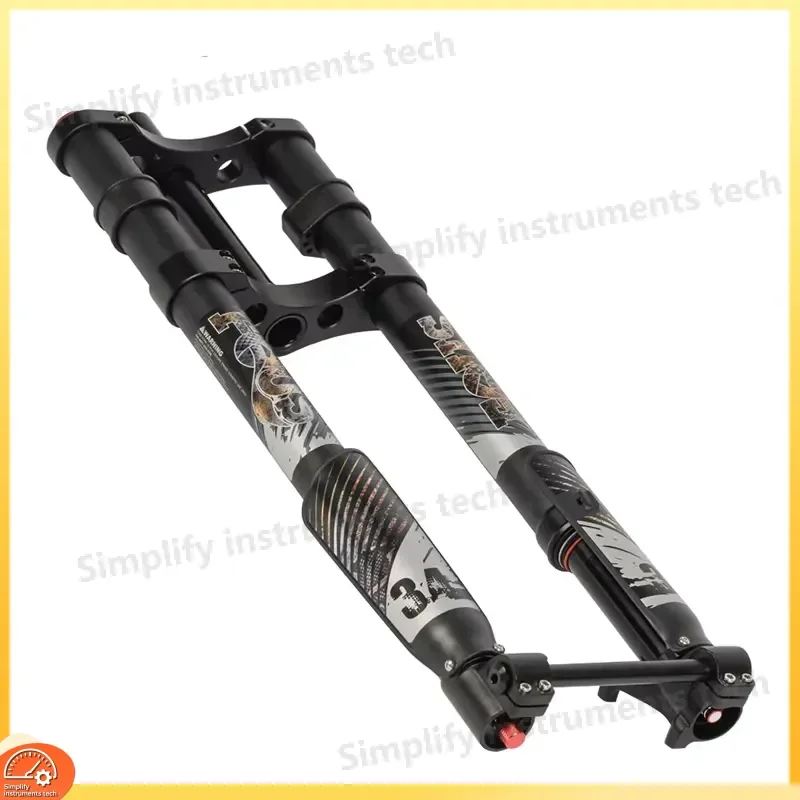 20 Inch Pneumatic Shock Inverted Fork Double Crown Suspension for 4.0 Fat Tire Bicycle E Bike MTB Front Fork