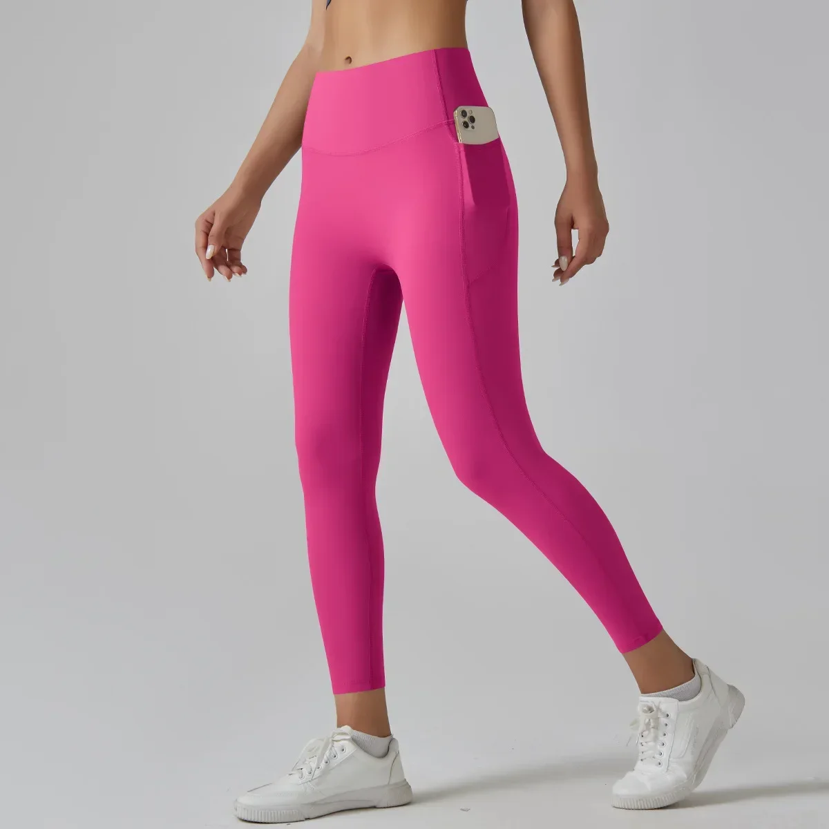 Leggings sexy nude de cintura alta para fitness feminino, corrida, ioga, leggings, calças justas de exercício casual