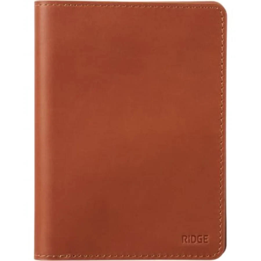 Ridge Passport Holder - Leather Travel Wallet, RFID Protection, Holds Passport, 6 Credit Cards, Folded Cash, And a Boarding Pas