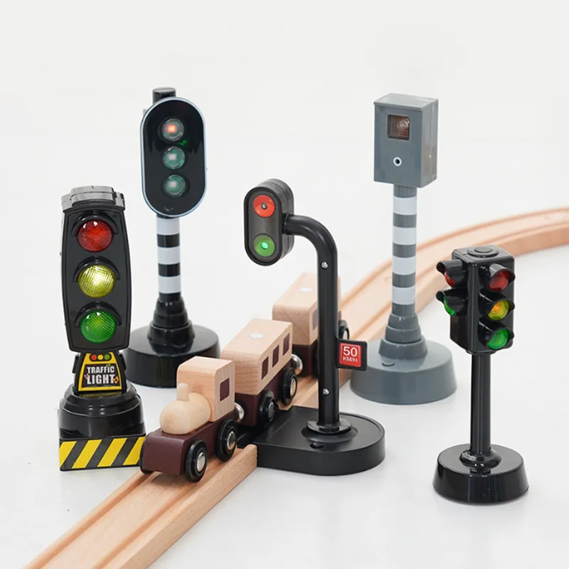 Simulation Traffic Light Toy Traffic Signal Model Road Scene Toys For Kids Compatible with All Major Brands Wooden Railway