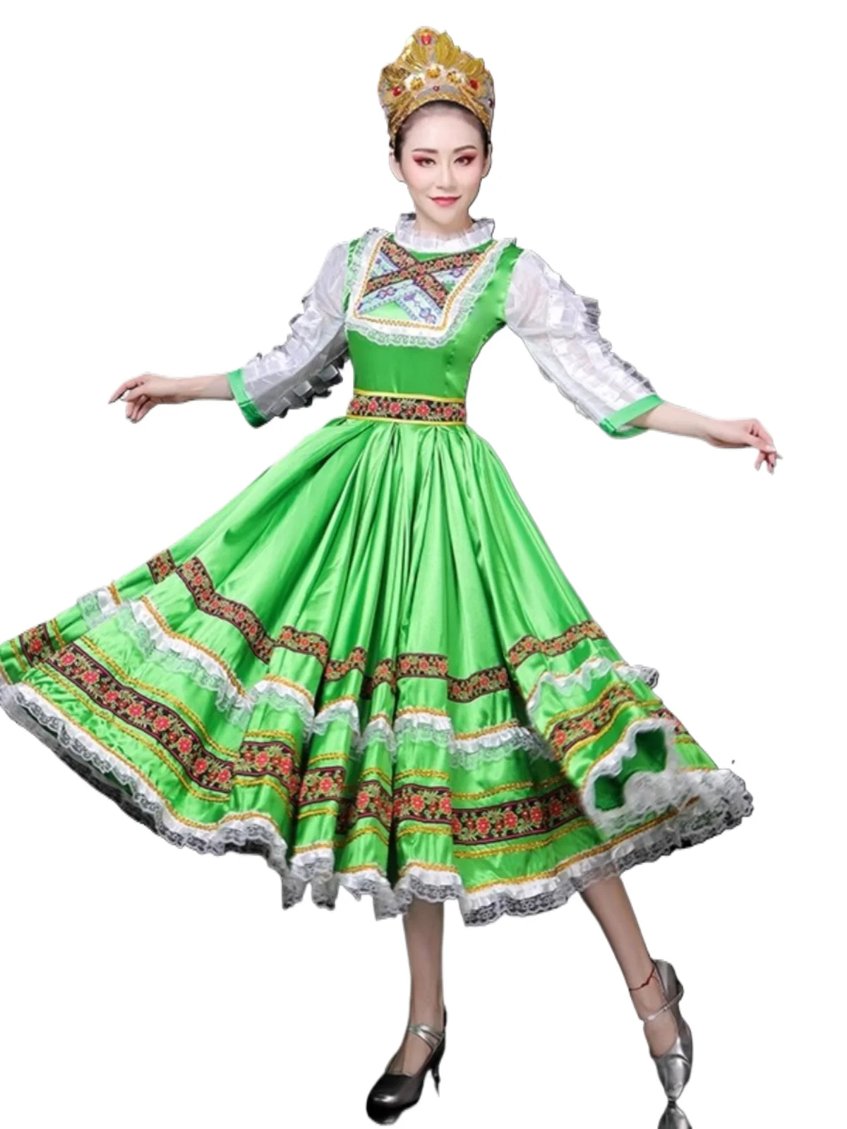Costume da danza popolare russa Abito da corte europea Principessa cameriera Apertura Danza Grande gonna altalena