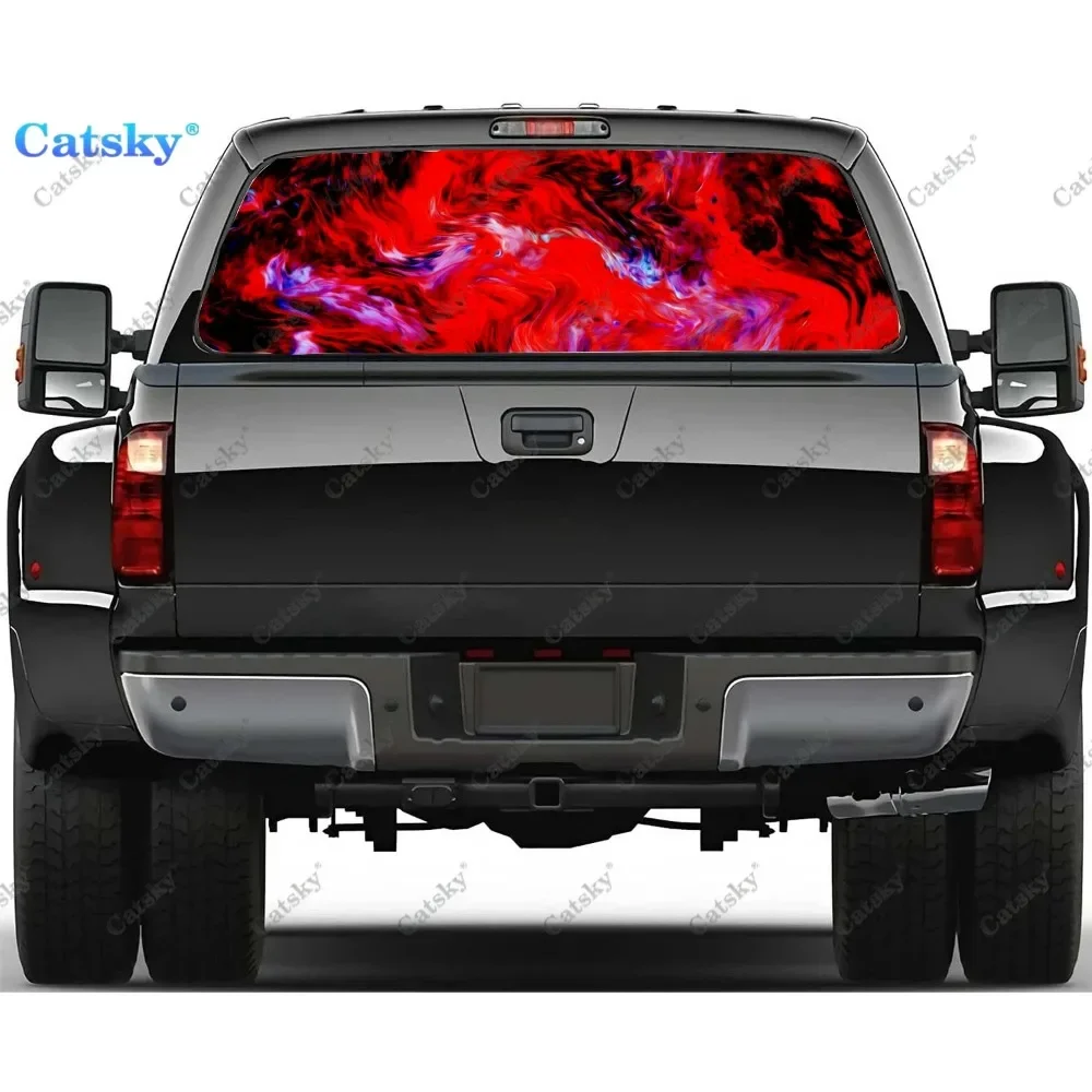 

Abstract - Red Rear Window Decals for Truck,Pickup Window Decal,Rear Window Tint Graphic Perforated Vinyl Truck Sticker