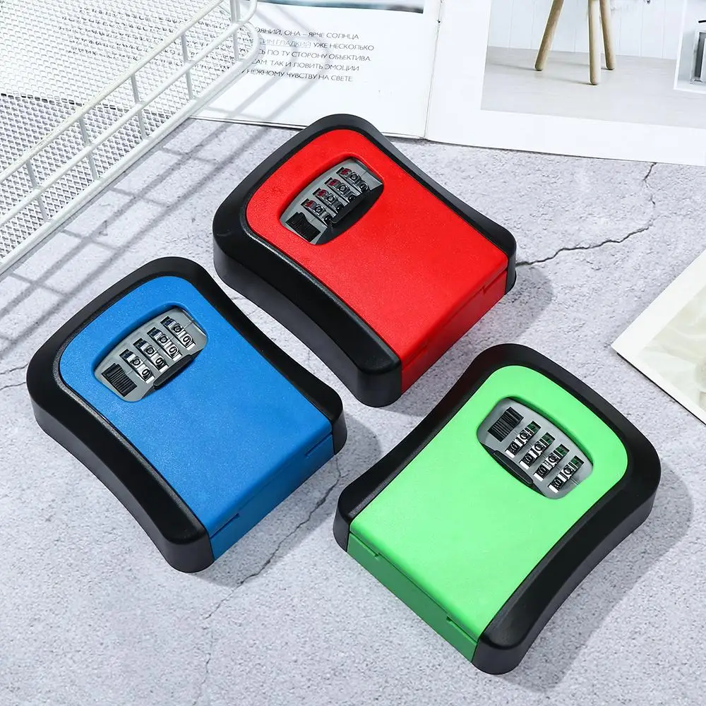 Wall Mounted Engineering Plastic Key Lock Box Safe Box Weatherproof 4 Digit Password Key Storage Box Indoor Outdoor