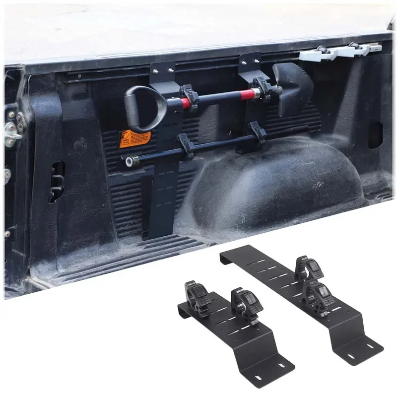 For 2014-2021 Toyota Tundra black carbon steel car tailgate cargo box sidebar multi-function tool fixed bracket auto accessories