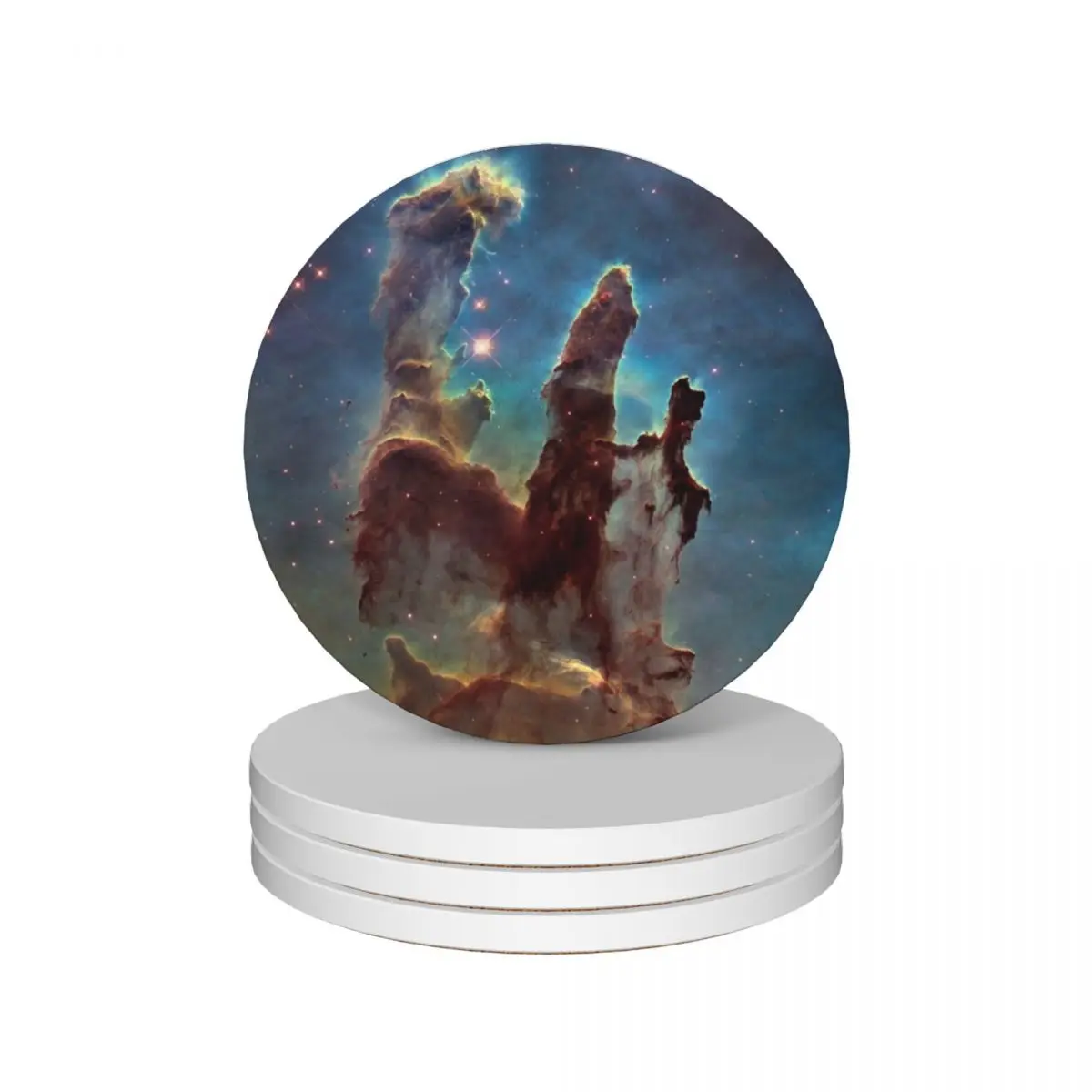 

Eagle Nebula - The Pillars of Creation Ceramic Coasters (Set of 4) christmas tea personalize custom white Coasters