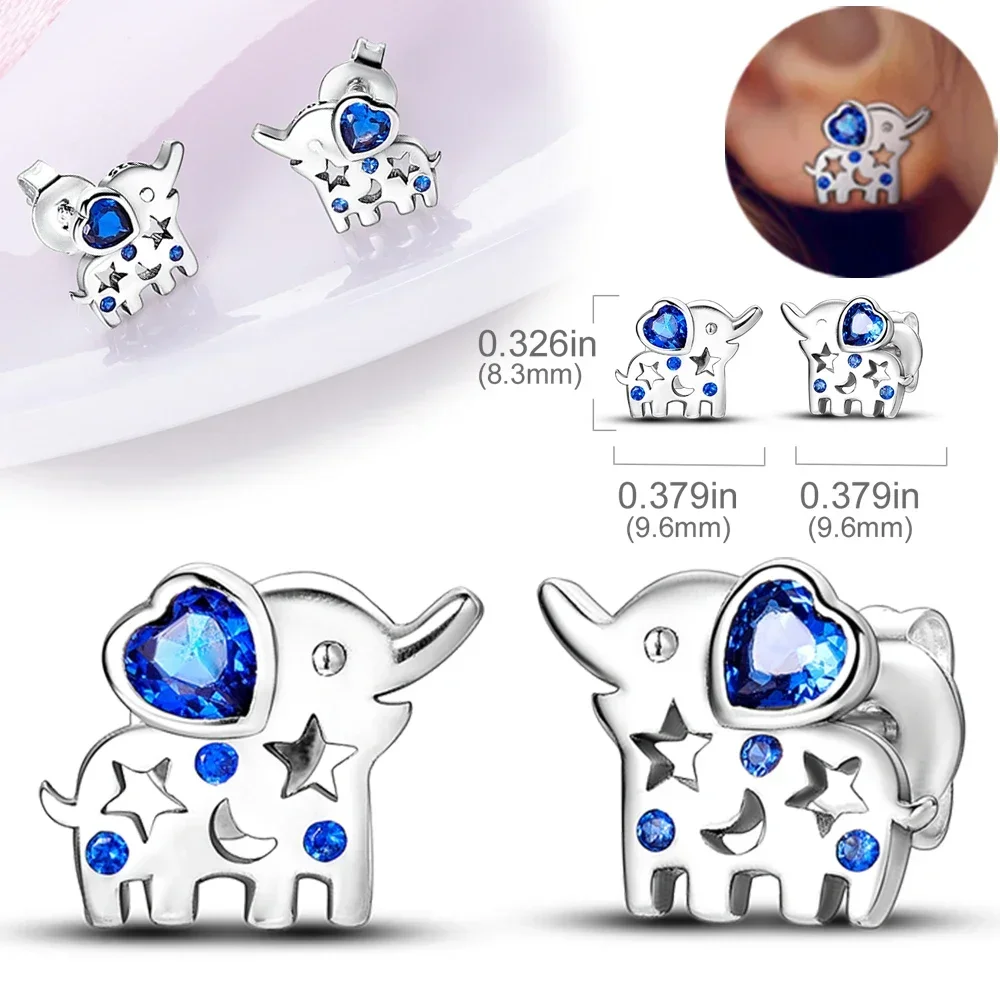 925 Sterling Silber Ohrschmuck Tier Einhorn Dinosaurier Elefant Ohrringe Luxus zarte Frauen Mädchen Geburtstag Schmuck Geschenk