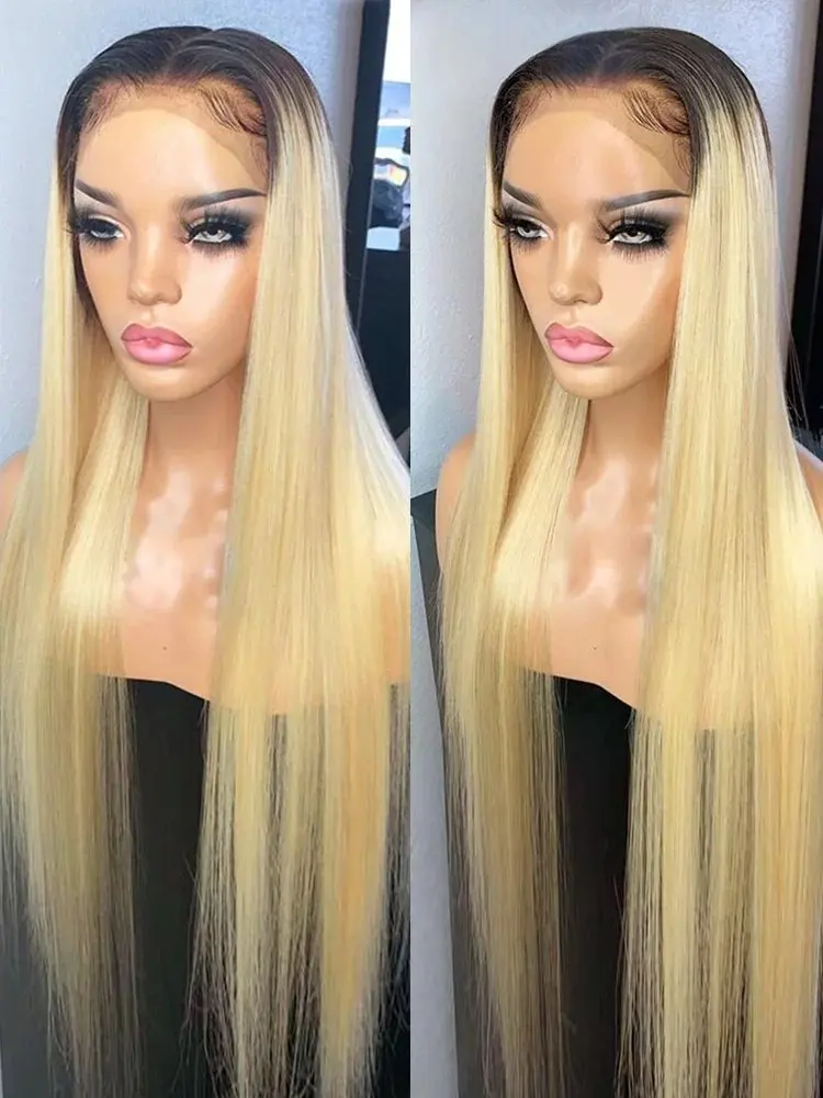 Rosabeauty 40Inches 13x6 Blonde 613 HD Transparent Lace Front Human Hair Wigs  Glueless 13X4 Frontal Wig Preplucked 250%