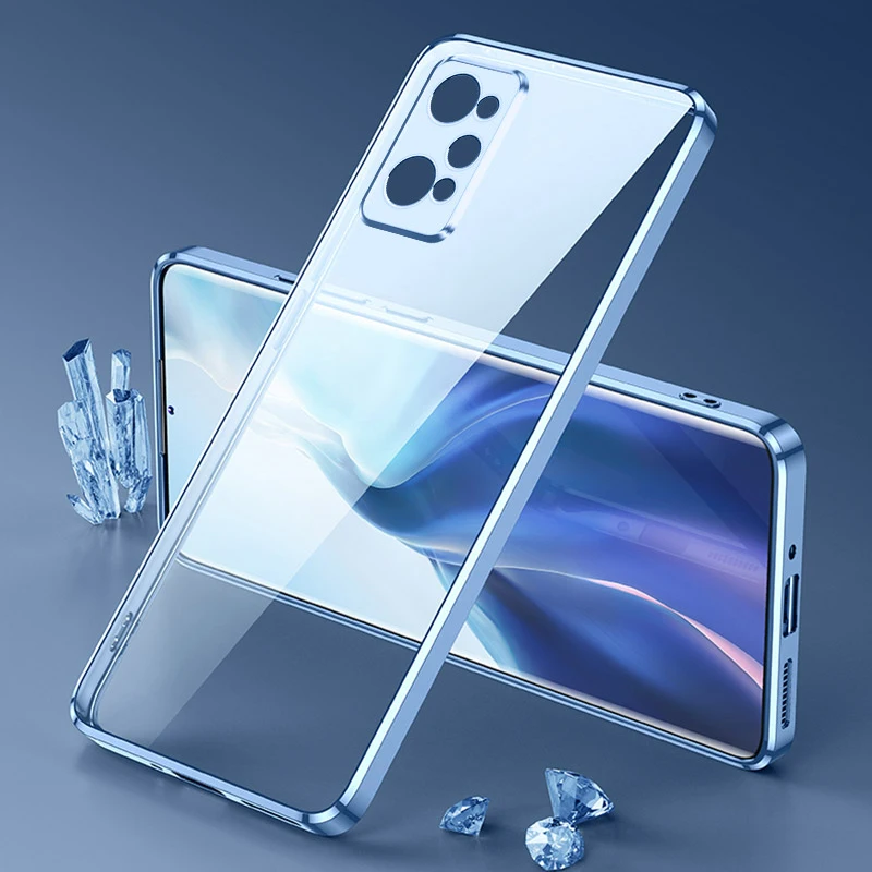 Luxury Plating Clear Case For Oppo Realme Gt Neo 2 3t Q5 3 5 Master Edition Silicone Transparent Bumper Back Cover