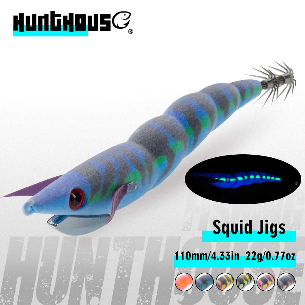 

Hunthouse Squid Jigging Fishing Lure Egi Pencil Sinking Hard Bait Luminous 110mm 22g Saltwater Octopus Cuttlefish Fish Tackle