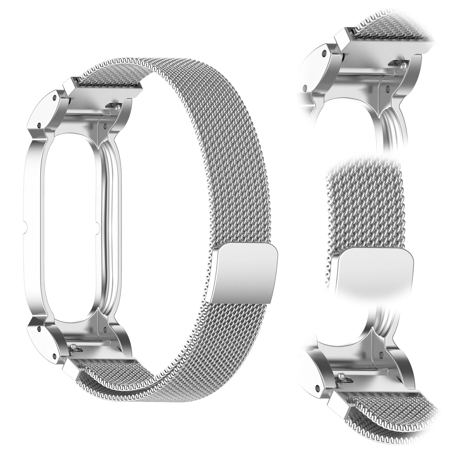 Magnetic Milanese Stainless Steel Band For Google Fitbit Air Adjustable Clasp Buckle Watch Strap Sweatproof Watches Wristband