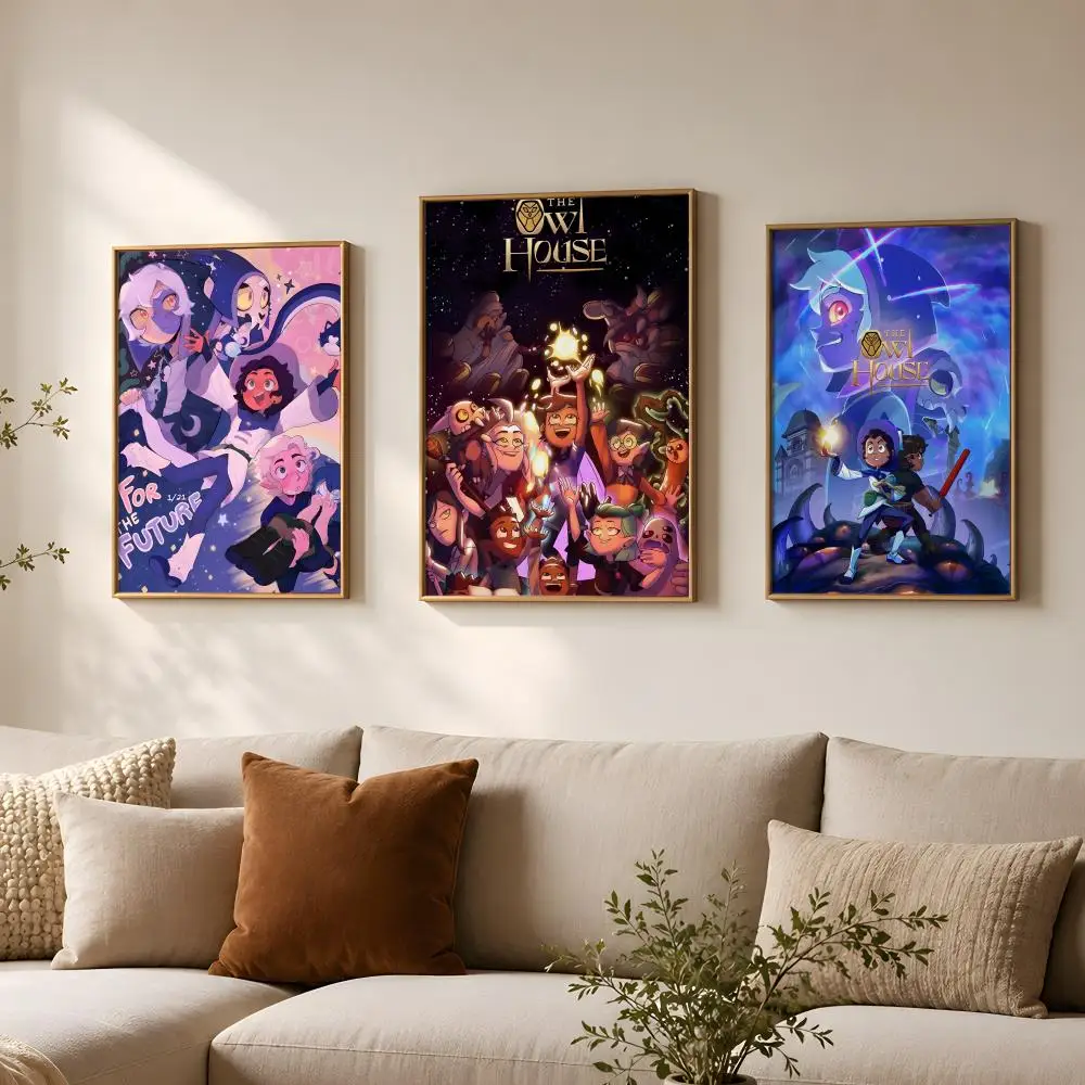 Anime T-The Owl House-e Poster Vintage Self Adhesive PP Wall Art for Living Room Bar Bedroom Home Decor Gift