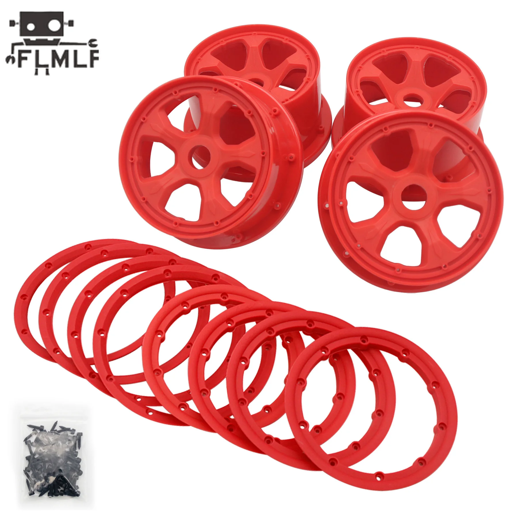 FLMLF RC CAR Nylon Front or Rear Wheel Hub or Border Lock Ring 2pc for 1/5 Hpi Rovan Kingmotor Rofun Baja 5b Ss Buggy Parts