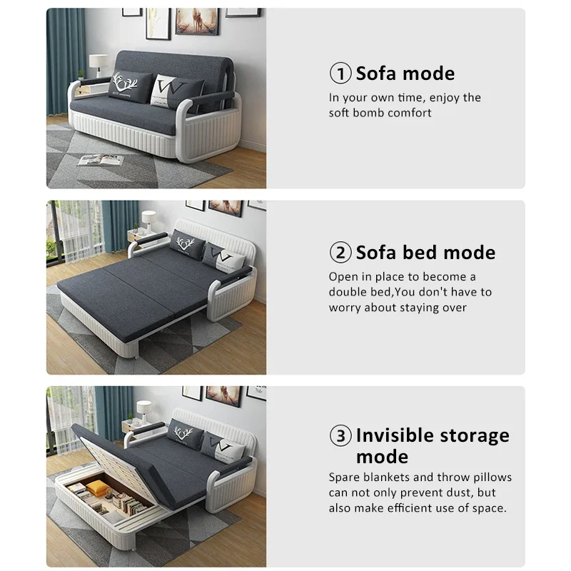 Sofa Bed Space-saving Multifunctional Folding Leisure Sofa Chair Dual-use with Storage Space Fashion Simple and Comfortable