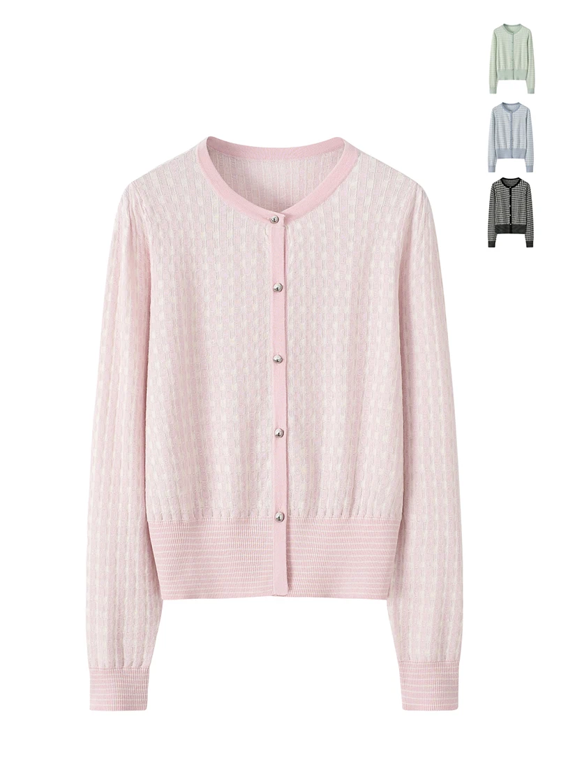 

Wool Blend Knitted ort Cardigan round Ne Open Front Casual Sle Women's Spring Faion Agel Floral 2025