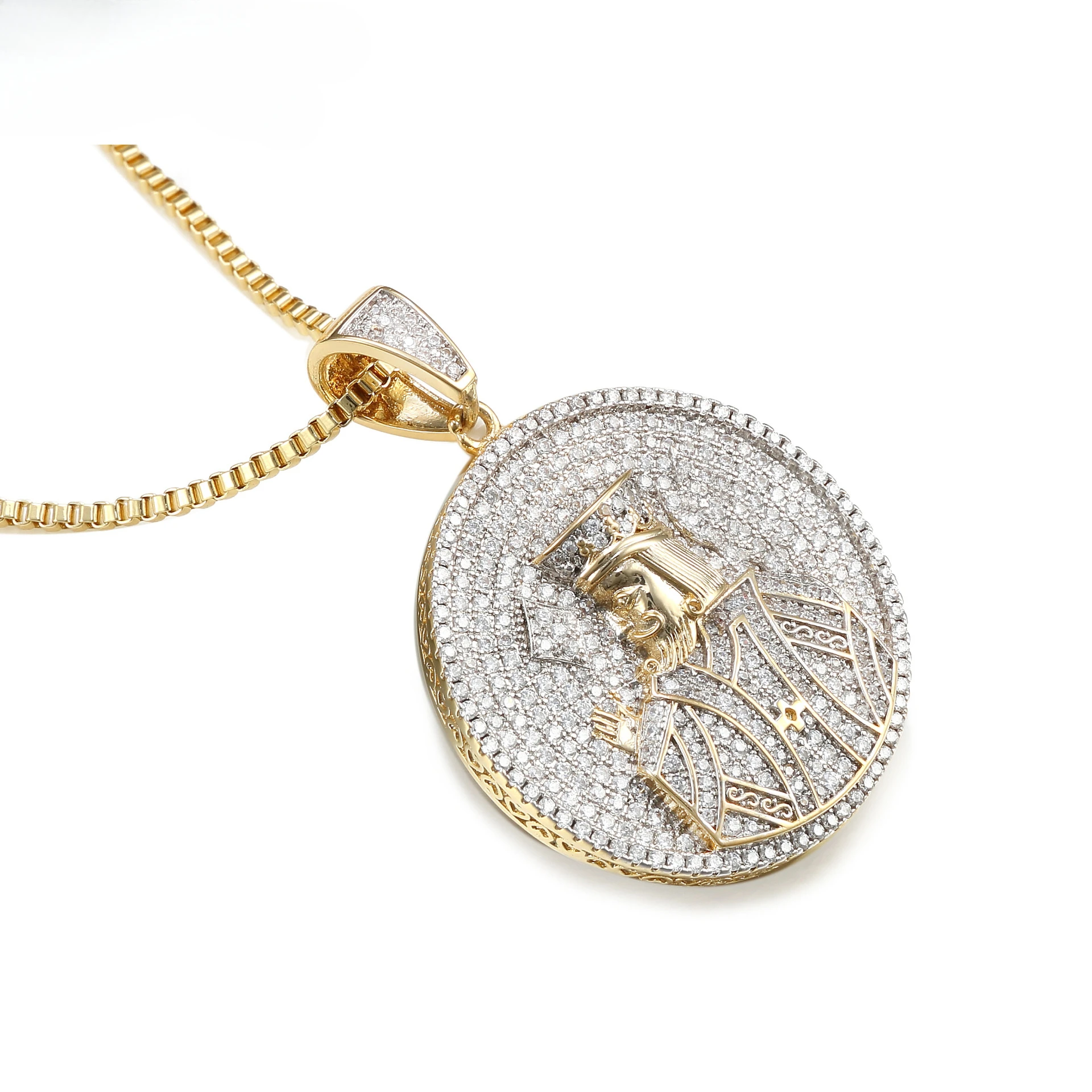 Iced Out Pendants for Cuban Link New Round Portrait Pendant, Hip-hop Necklace, Trendy Brand Personalized Item Jewelry