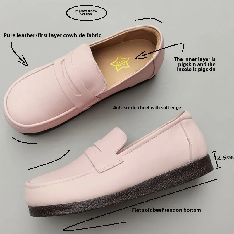 Natural Leather Women's loafers Shoes Cowhide Flat Soft Oxford Sole Breathable Casual large size 44 Single Shoes Spring Summer