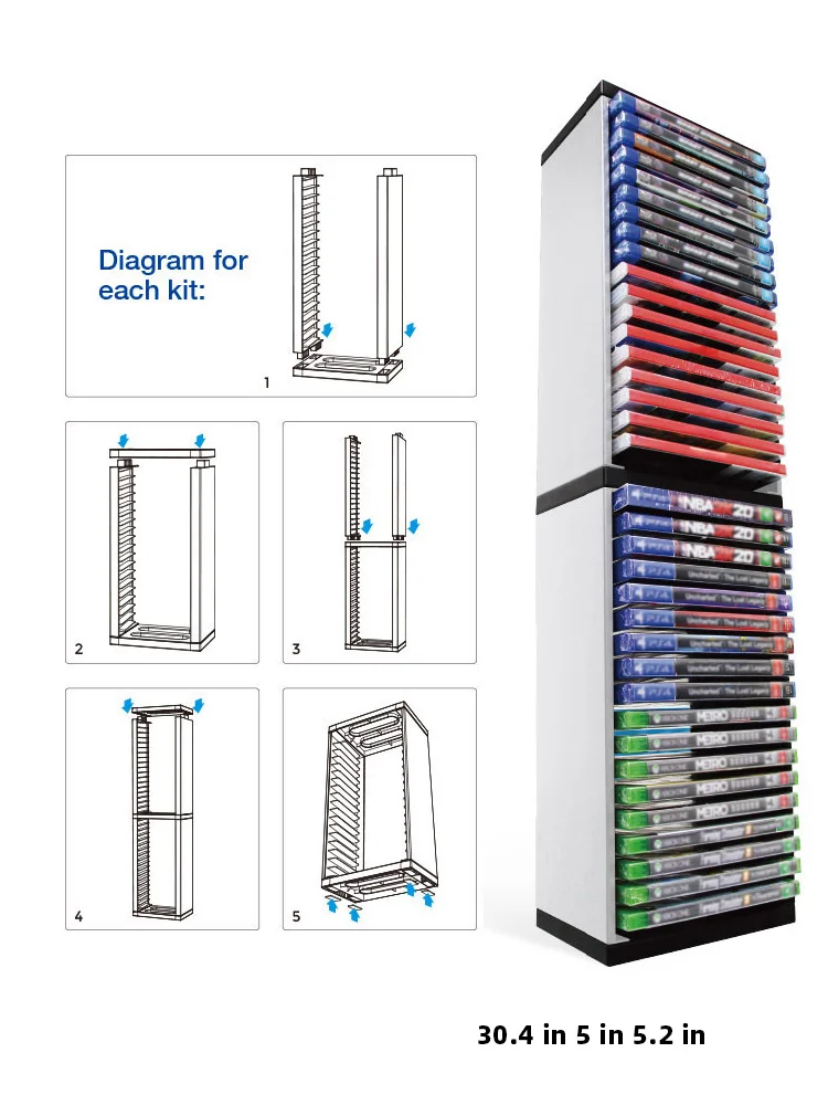 DATA FROG Host Disc Double-layer Storage Box Holder For PS5/PS4/Switch Disc Shelf for Xbox Series X Holder Accessories