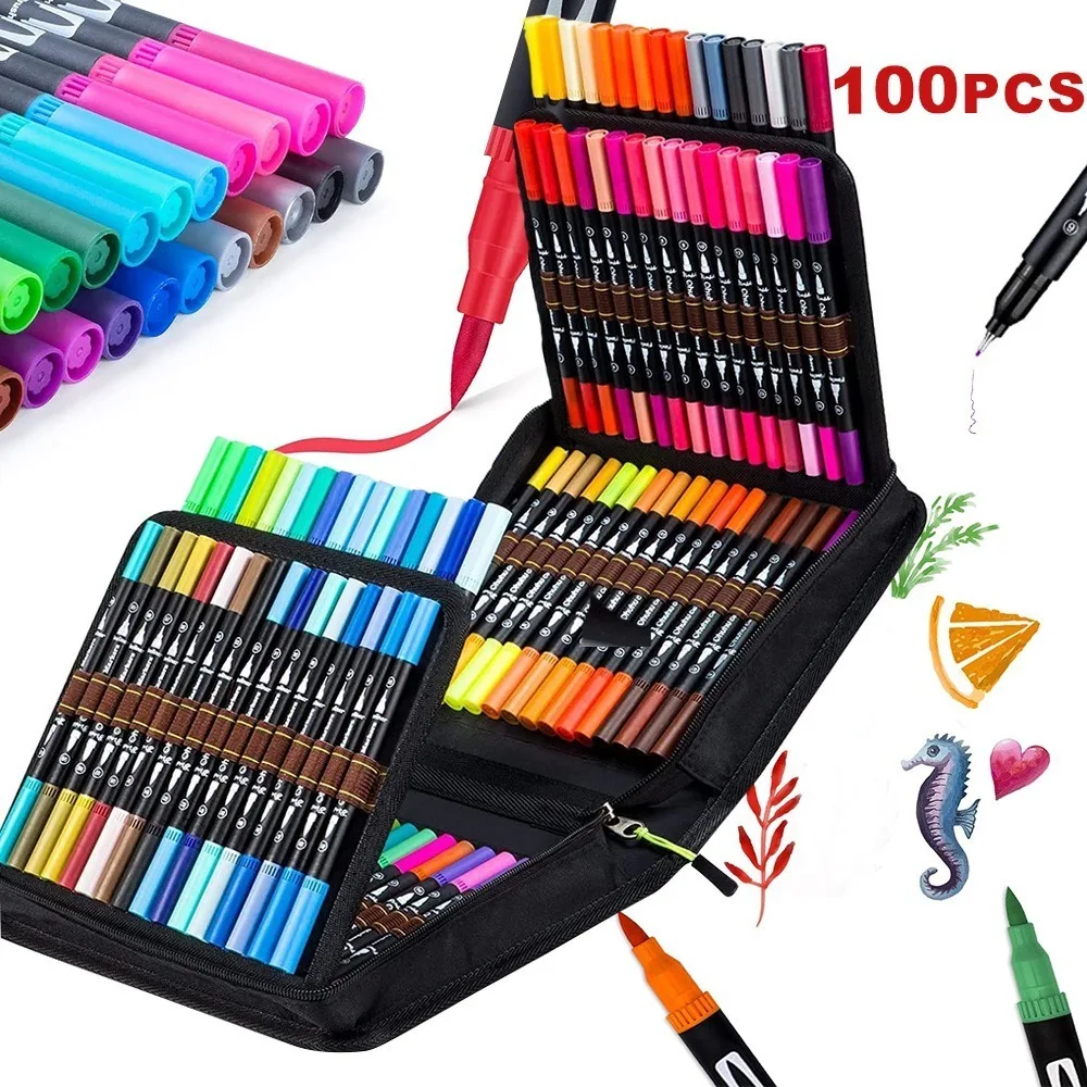 Rotuladores de doble punta | 100 colores 🎨