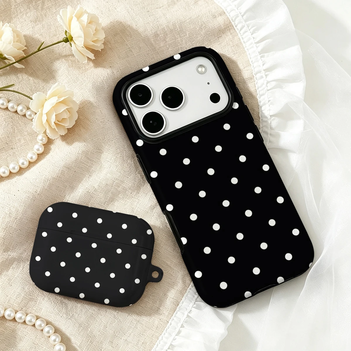 2 in 1 White Polka Black For M - Airpod Case Cover ulasan dan harga