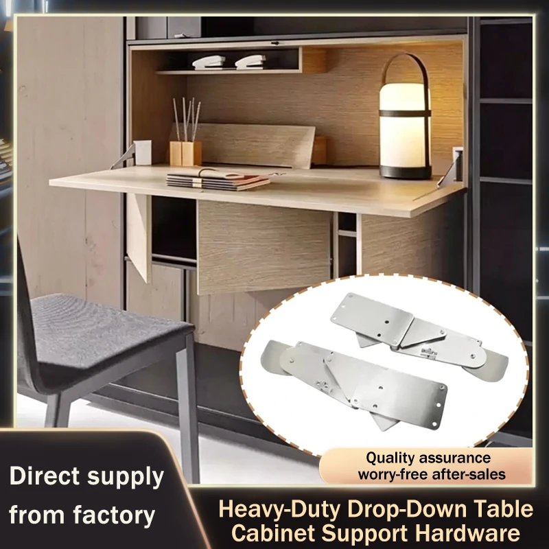 Heavy Duty Concealed Flip Down Tabletop Bracket For Cabinet Folding Support Adjustable Stay Any Position Stainless Steel
