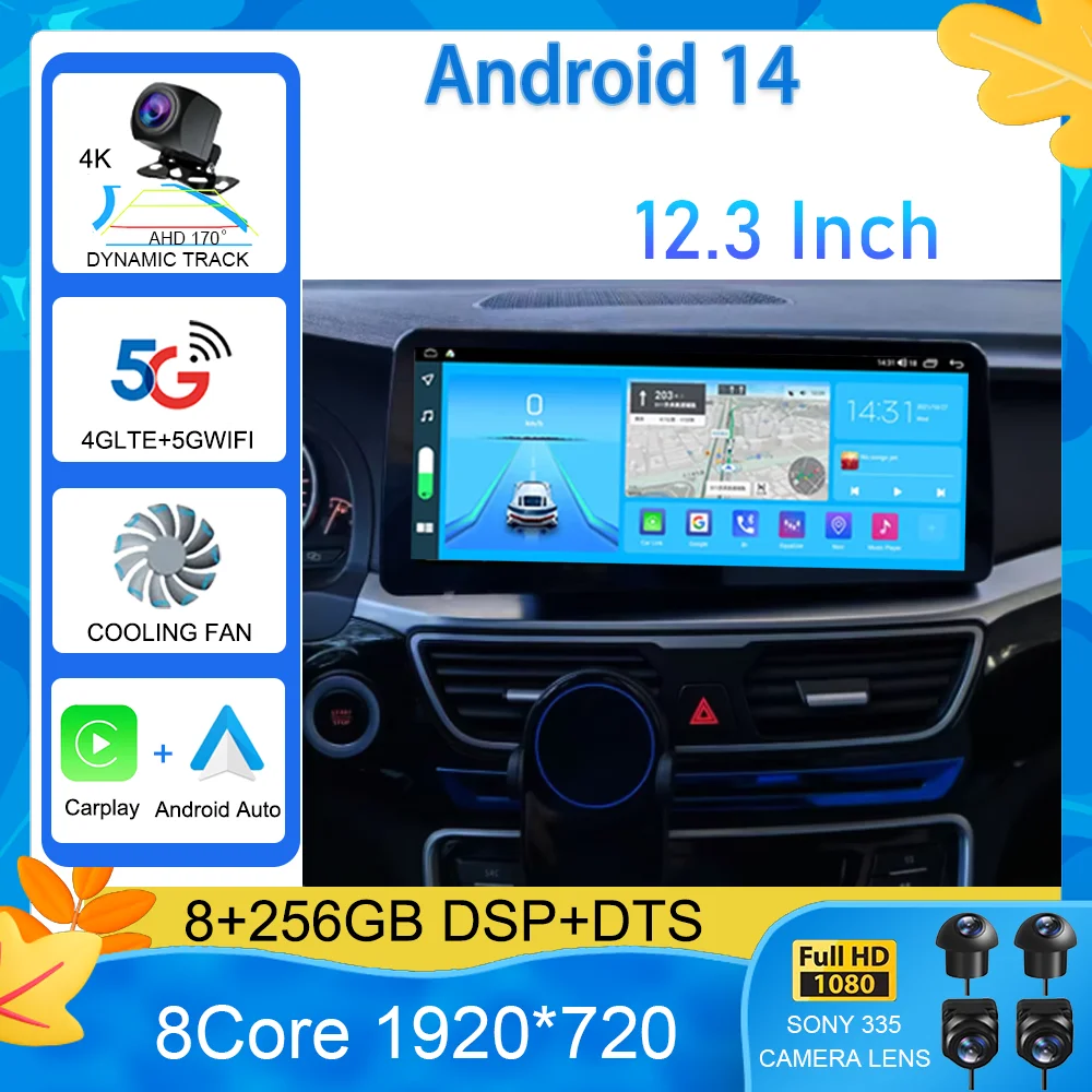 12.3“ For Geely Emgrand GT GC9 Borui 2015-2016 Player Stereo DSP Multimedia Tablet Android 15 System Car IPS Touch Screen