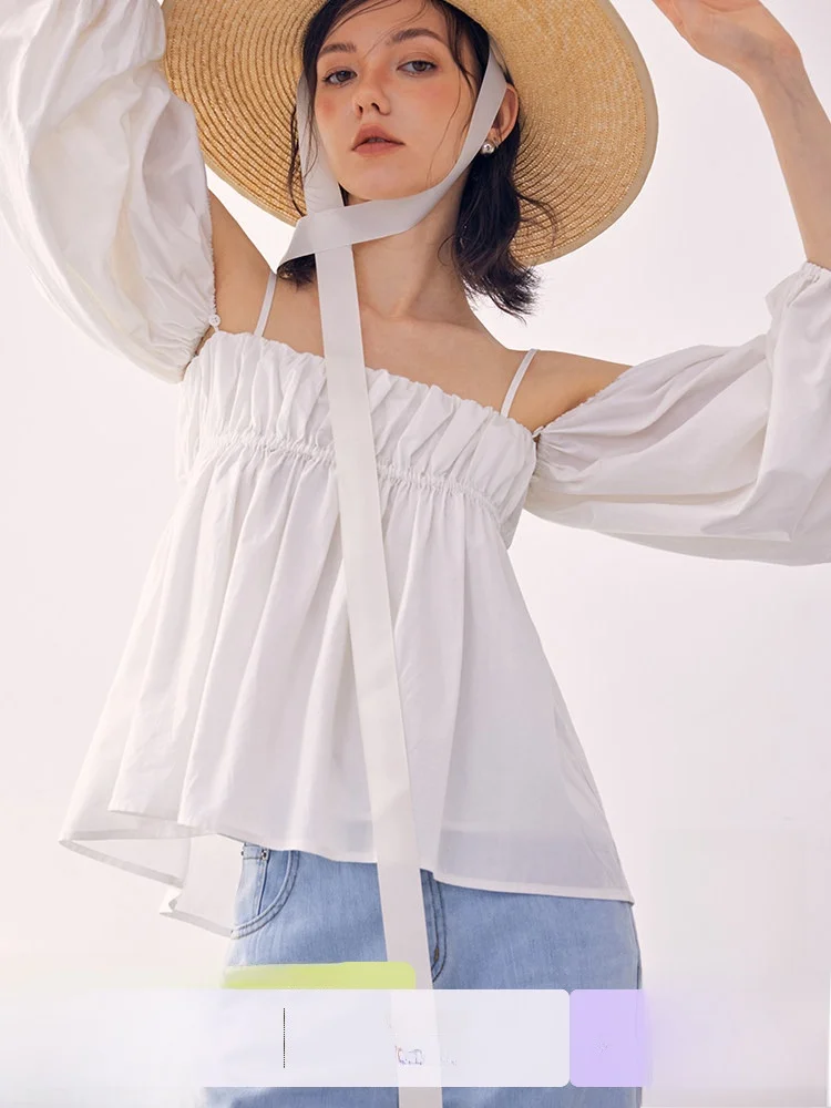

the Vever Silk Cotton Csole Women's Summer Top with Detachable Sves Versatile Strap Design Commute Sle Loose Fit