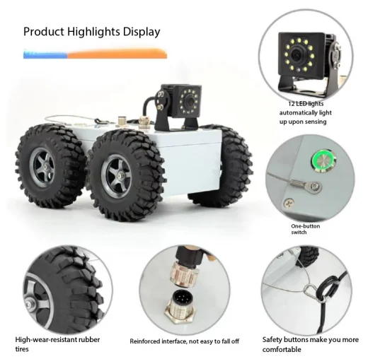 50 meters wire wheel, with display screen remote control, pipeline robot camera, municipal industrial pipeline detection