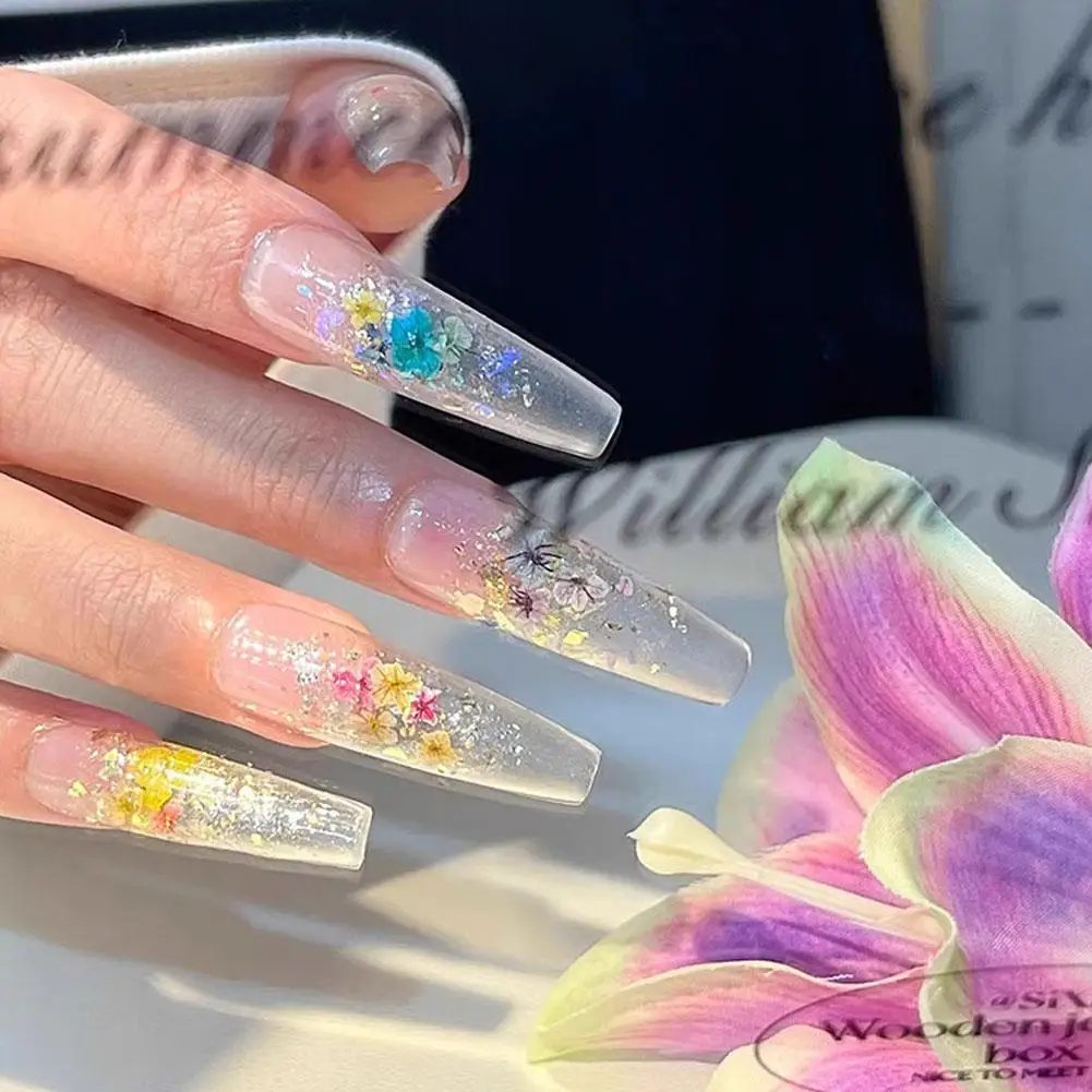 Atacado 6 cores sonho colorido prego flor lantejoulas 3d lantejoulas prego glitter