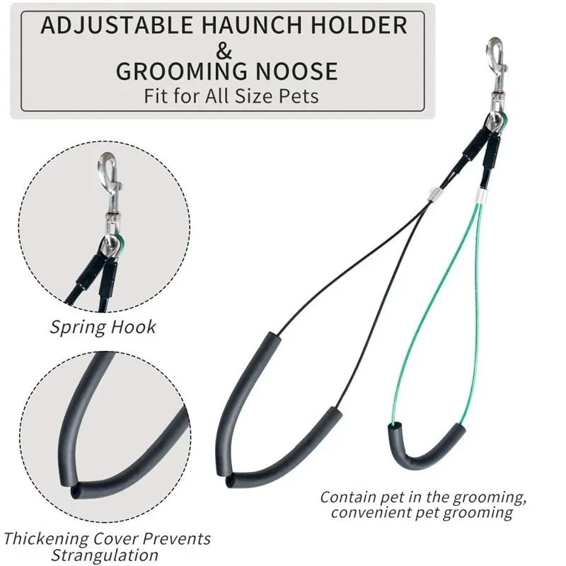 Imagem -04 - Dobrável Pet Grooming Arm Bracket Dog Grooming Table Suspender de Aço Ajustável Loop Noose Mesa de Banho