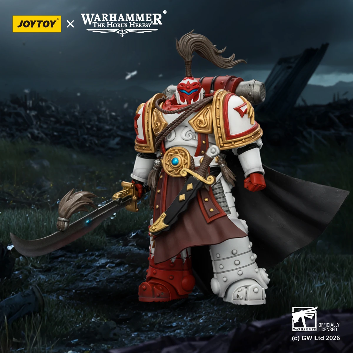 

【MT】JOYTOY Warhammer 40K White Scars Hibou Khan, Seeker of Atonement, фигурка-модель 1/18