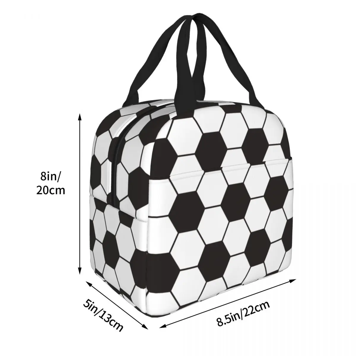 Classic Football Insulated Lunch Bags Cooler Bag Lunch Container Soccer Balls Sports High Capacity Lunch Box Tote Outdoor