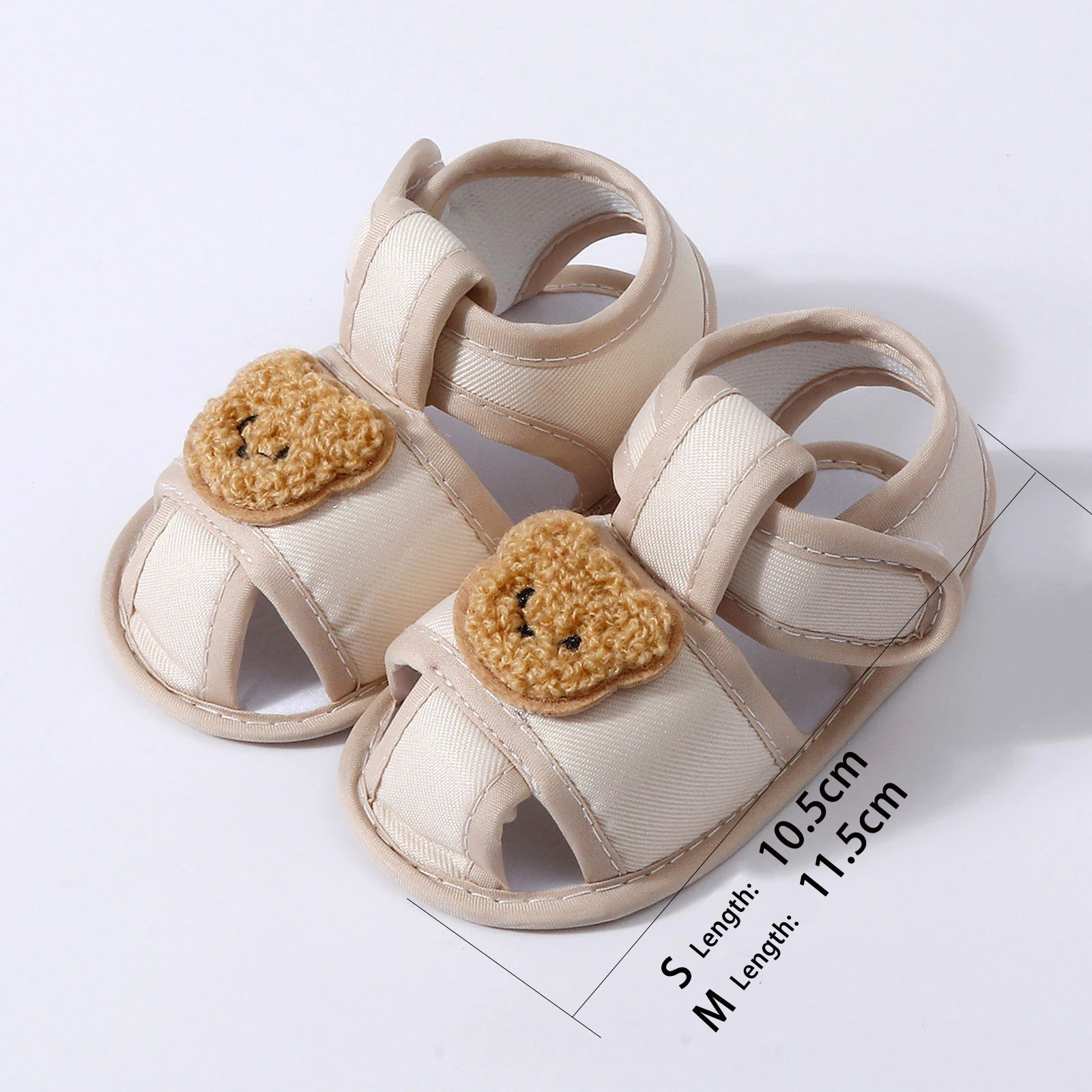 Summer New Toddler Sandals Cute Cartoon Bear Newborn Prewalker Cotton Sandal Soft Baby Girl Non-slip Sole Infant First Walkers