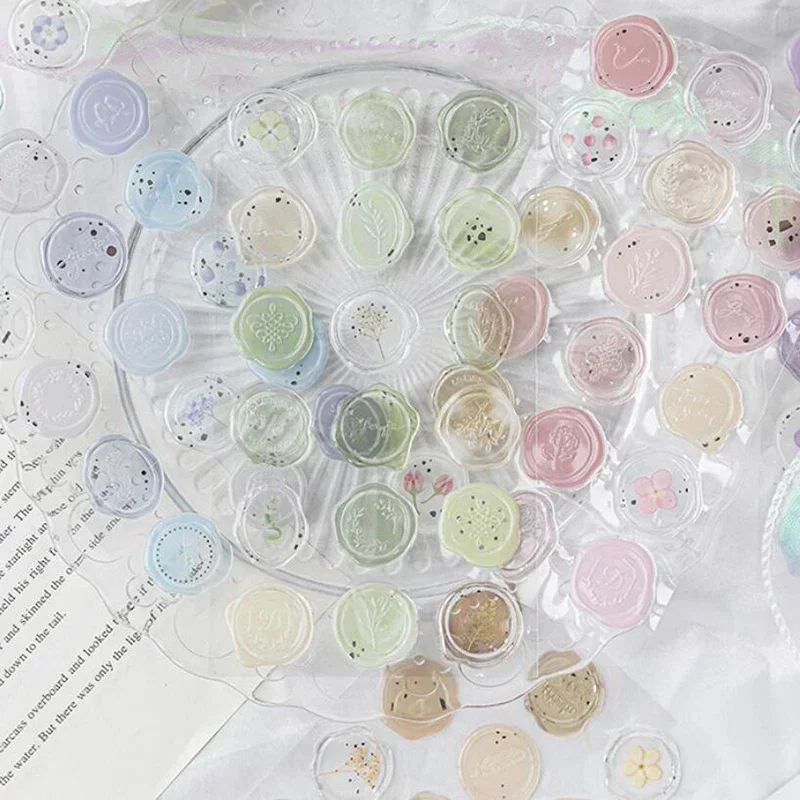18pcs/set Wax Seal Stamp Shape Stickers Card Making Envelope Sealing Stickers Scrapbook Journal Planner Decorations Stationery