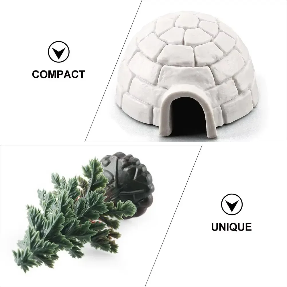 Mini Christmas Tree Igloo Model The Office Decor Simulated House Ornament Photo Christmas Tree for Bedroom Plastic Farm