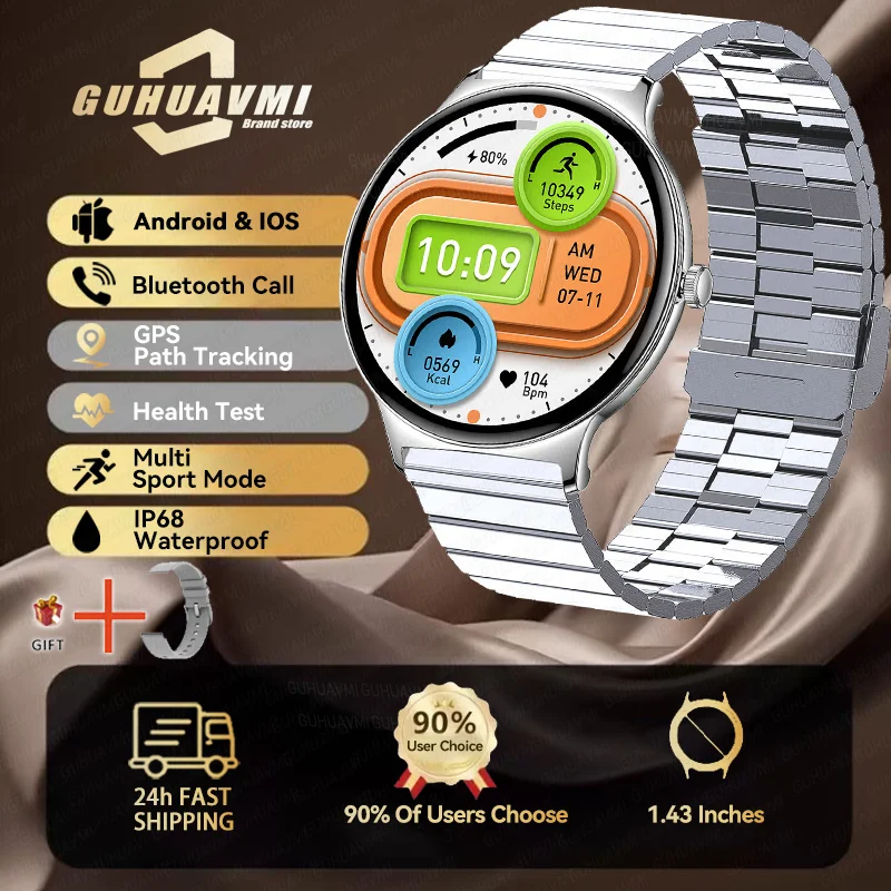 2025 New Smart Watch For Women Gift 1.43 Inch Full Touch Screen Sports Fitness Watches Bluetooth Calls Digital Smartwatch Ladies