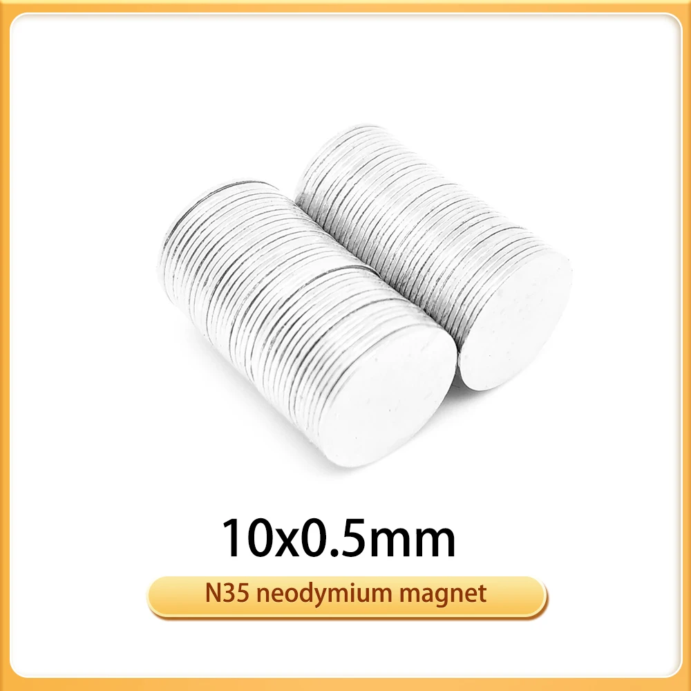 10x0.5mm cienki okrągły silny magnes 10X0.5mm neodymowy magnes stały dysk 10x0.5 N35 10*0.5