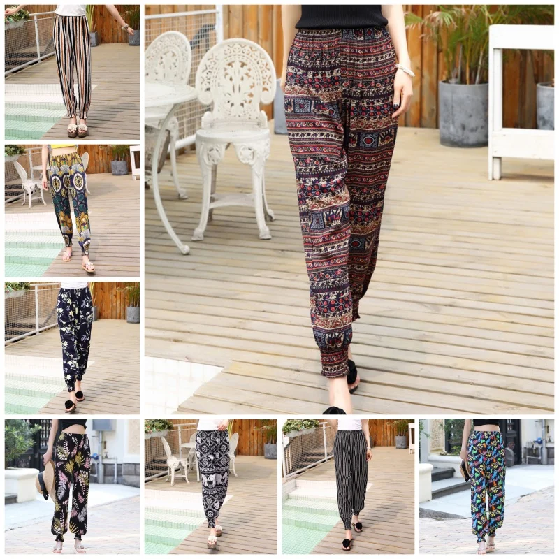 【LF】Adults Lantern Pants S-3XL Women Anti-Mosquito Trousers Casual Long Loose Boho Style Pants for Spring Summer