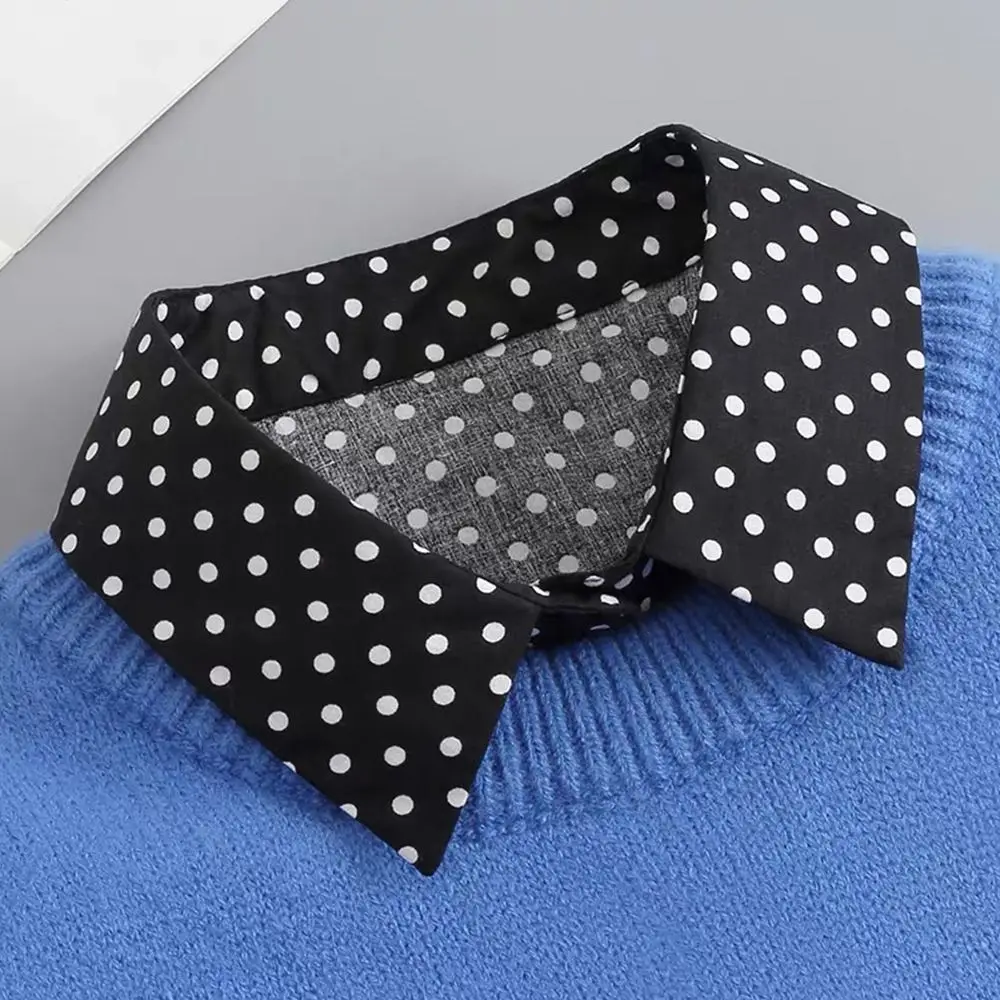 

Женская одежда и аксессуары: съемный хлопковый воротник-поло с точками, имитация воротника, имитация рубашки