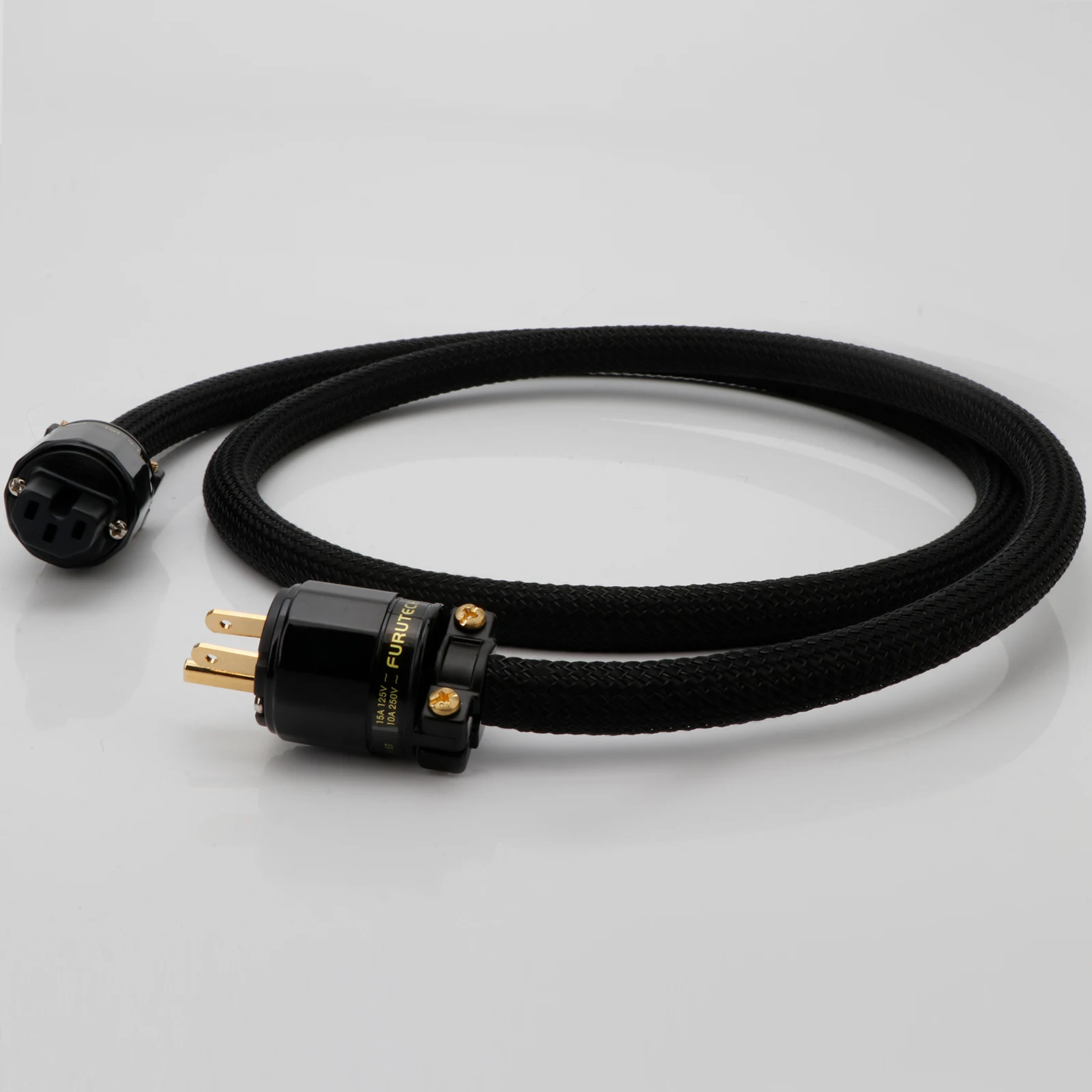 Speaker Amplifier daya kelas atas Audio HiFi Furutech OCC kabel daya tembaga kristal tunggal dengan colokan daya AS/EU berlapis emas