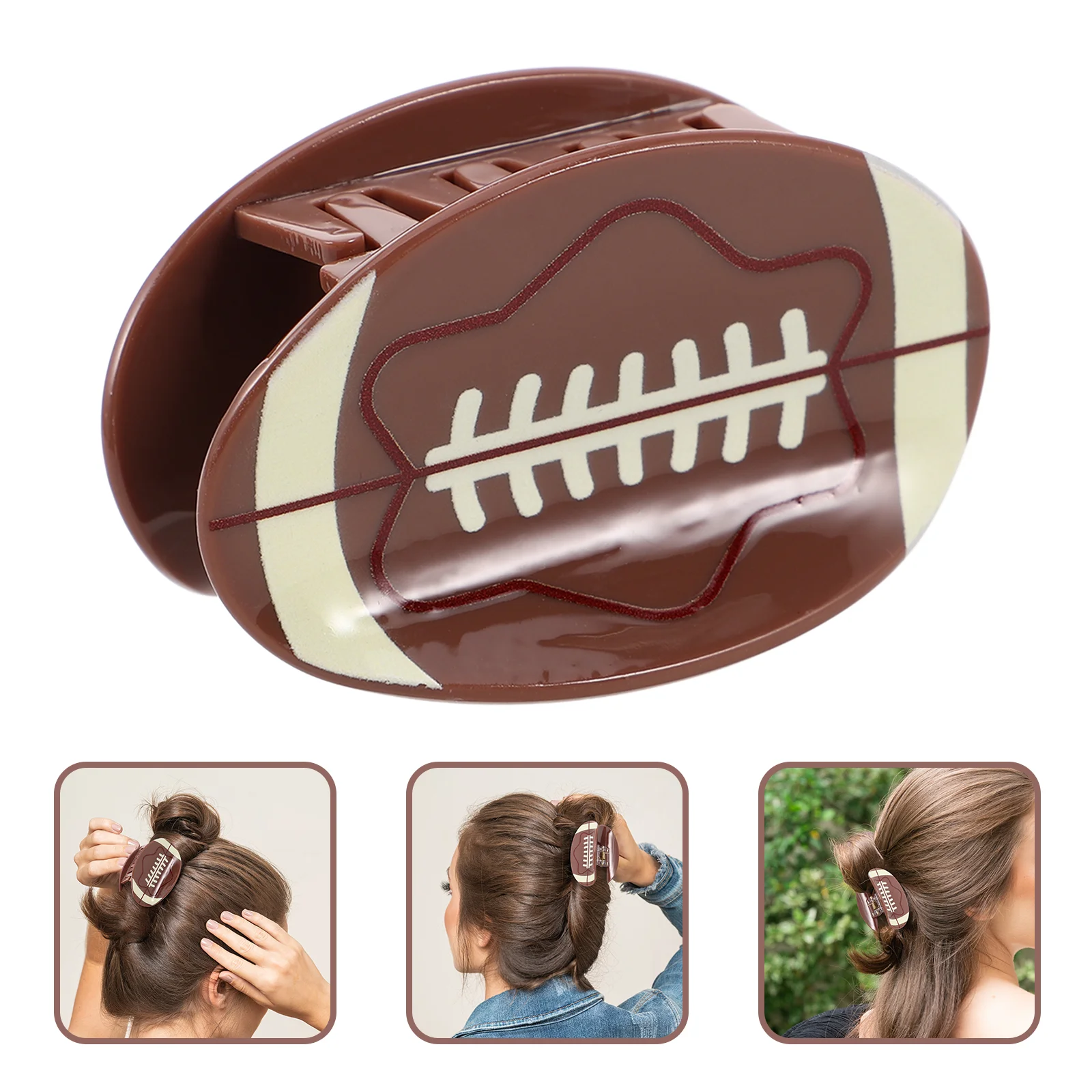 Unique Football Hair Clips For Women Elegant French Pearl Banana Clip Vintage Hair Accessories For Game Day And Sports Events