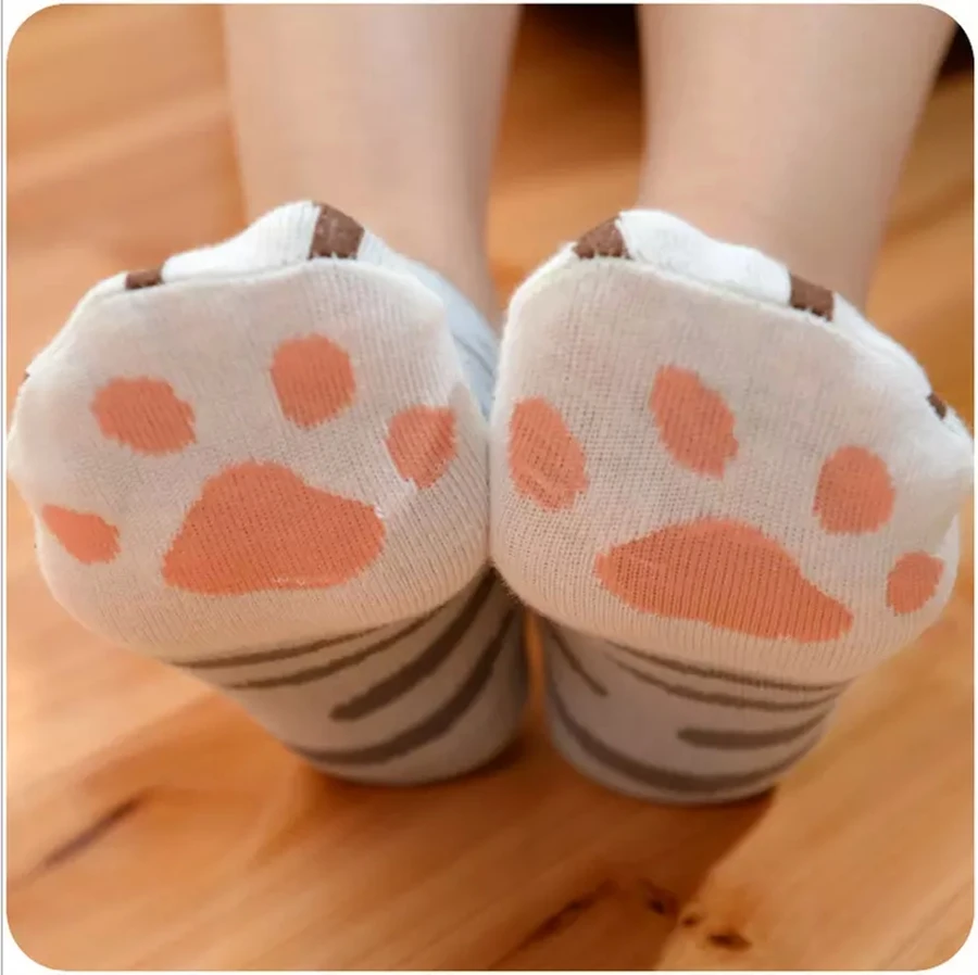 Cute Cats Paw Cartoon Short Socks Woman Girls Lovely Anime Neko Atsume Animal Ankle Socks