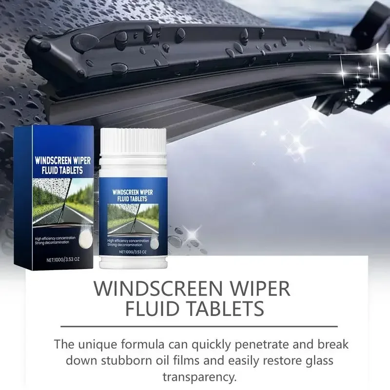 Car Windshield Cleaning Tablet Auto Glass Cleaner Long-Lasting Outdoor Window Cleaner Deep Cleaning For Auto Home